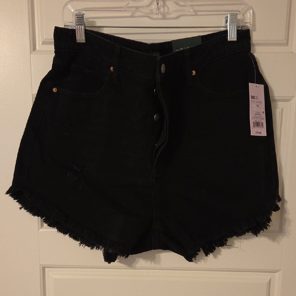 Target Black Jean Shorts with Frayed Hem